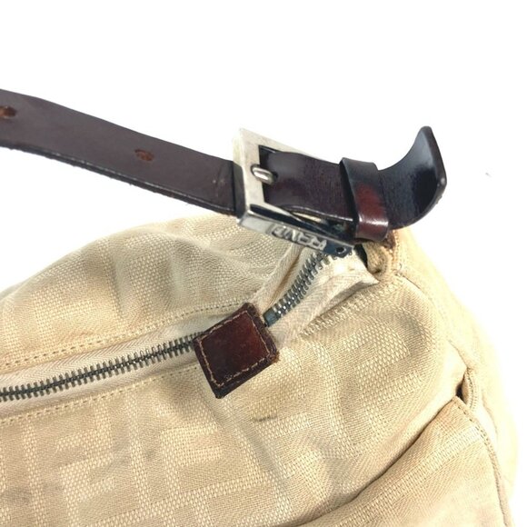 FENDI Cream Leather Zucca Shoulder Bag - Picture 9 of 16